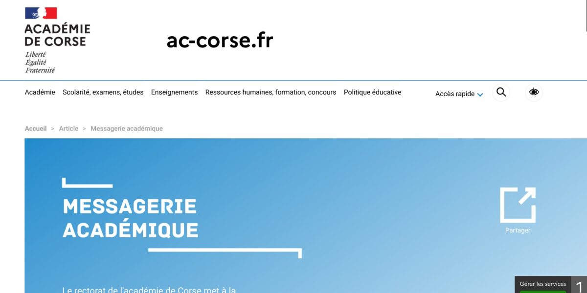 ¿Cómo uso el sistema de mensajería de la Académie de Corse?