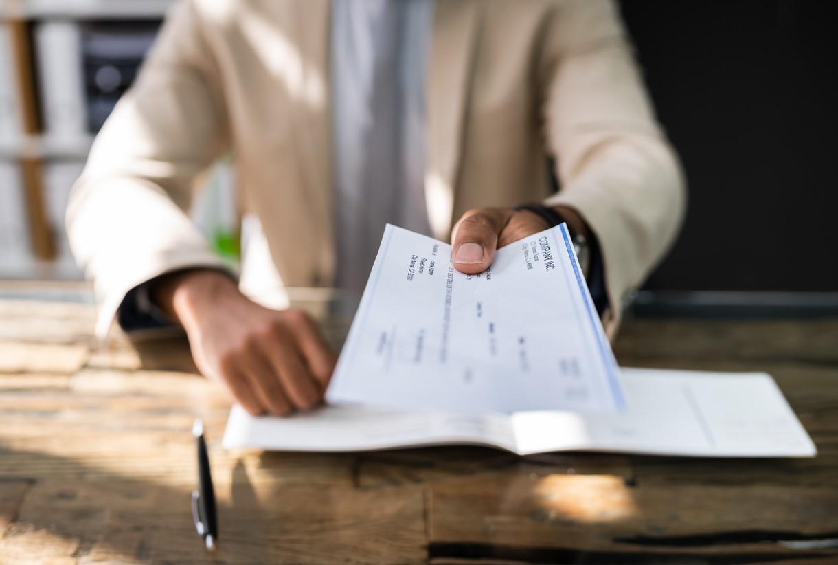 El cheque bancario de Banque Postale